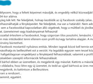 Az igazság a Facebookon terjedő "engedélyezési nyilatkozatról"